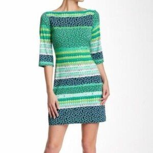 Donna Morgan Boatneck Printed‎ Shift Dress 10